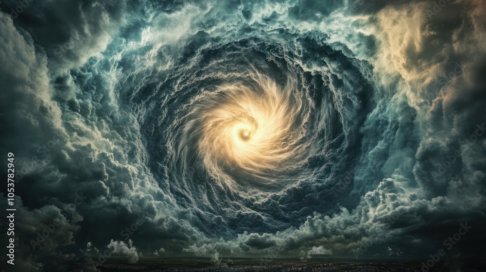 Fiery vortex of swirling clouds with intense orange and brown hues. Abstract atmospheric phenomenon and storm concept. Fiery vortex of swirling clouds with intense orange and brown hues. Abstract atmospheric phenomenon and storm concept.