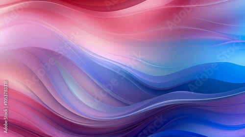 Dynamic swirls of vibrant red and blue hues create a harmonious and fluid abstract wave design, blending colors seamlessly together.