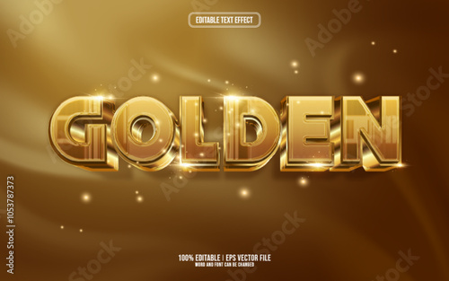 Golden 3D editable text effect