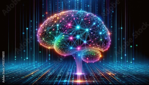 Obraz na płótnie High-Quality Abstract Visuals Representing Machine Learning and Neural Networks - Futuristic Digital Art for AI, Deep Learning, Data Processing, and Advanced Technology Concepts w salonie