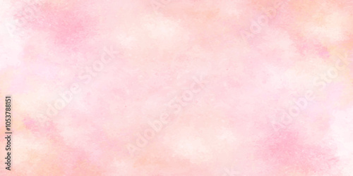 Vector fantasy light red, pink and yellow shades watercolor background. Hand drawn vector texture. Pastel color watercolor banner. Aquarelle paint paper textured stain canvas element for text design.	