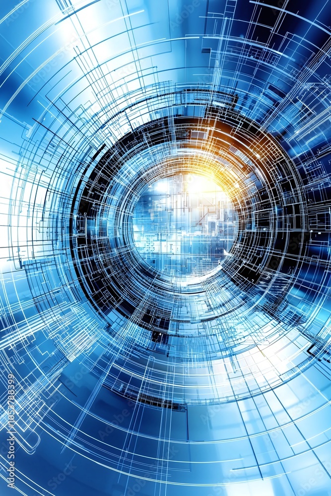 Fototapeta premium Abstract Blue and White Technology Background.