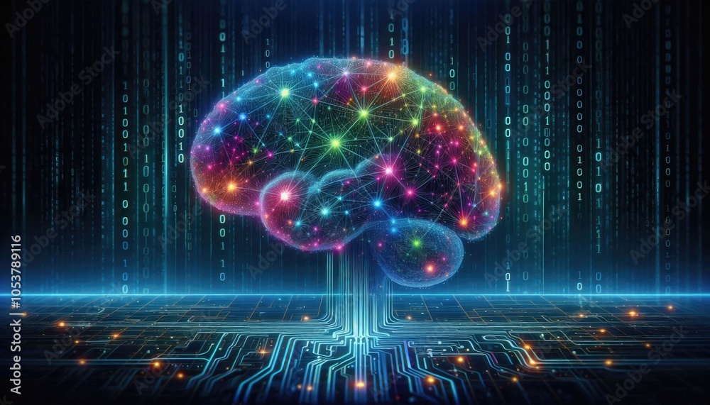 High-Quality Abstract Visuals Representing Machine Learning and Neural Networks - Futuristic Digital Art for AI, Deep Learning, Data Processing, and Advanced Technology Concepts