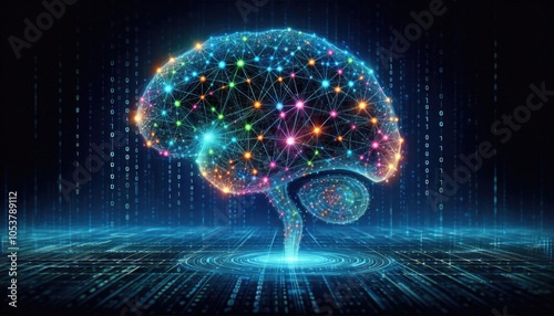 Obraz na płótnie High-Quality Abstract Visuals Representing Machine Learning and Neural Networks - Futuristic Digital Art for AI, Deep Learning, Data Processing, and Advanced Technology Concepts w salonie