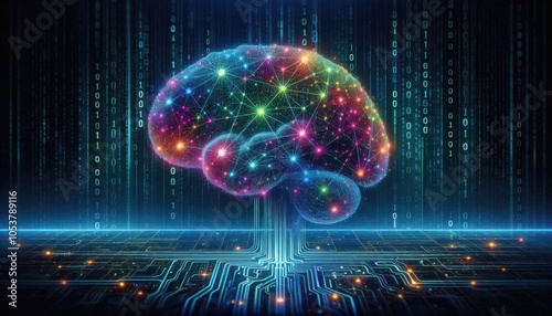 Obraz na płótnie High-Quality Abstract Visuals Representing Machine Learning and Neural Networks - Futuristic Digital Art for AI, Deep Learning, Data Processing, and Advanced Technology Concepts w salonie