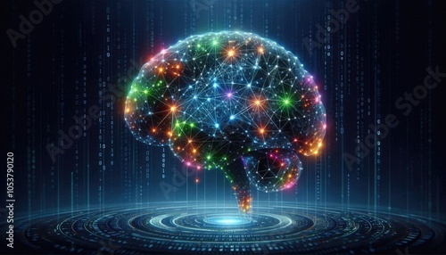 Obraz na płótnie High-Quality Abstract Visuals Representing Machine Learning and Neural Networks - Futuristic Digital Art for AI, Deep Learning, Data Processing, and Advanced Technology Concepts w salonie