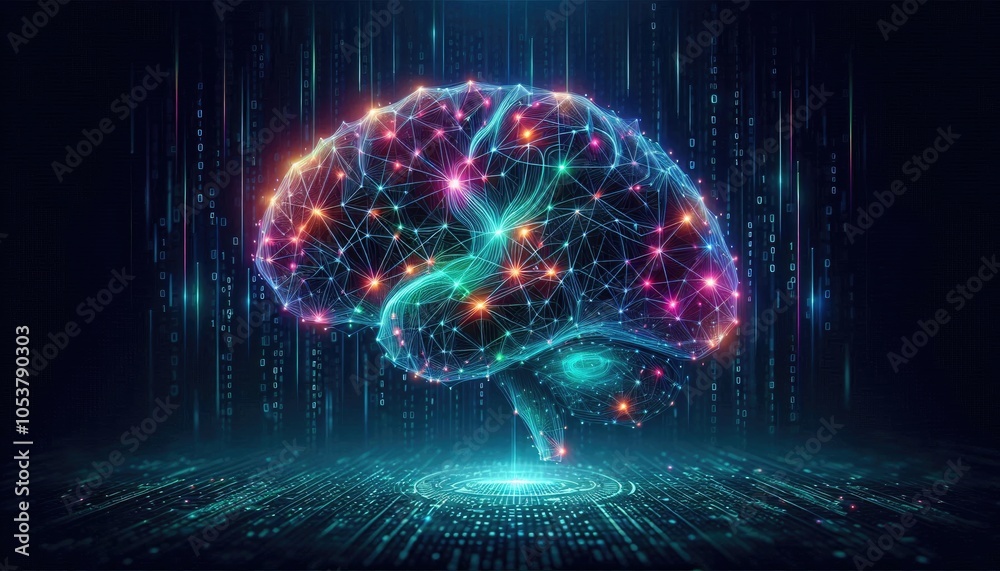 High-Quality Abstract Visuals Representing Machine Learning and Neural Networks - Futuristic Digital Art for AI, Deep Learning, Data Processing, and Advanced Technology Concepts