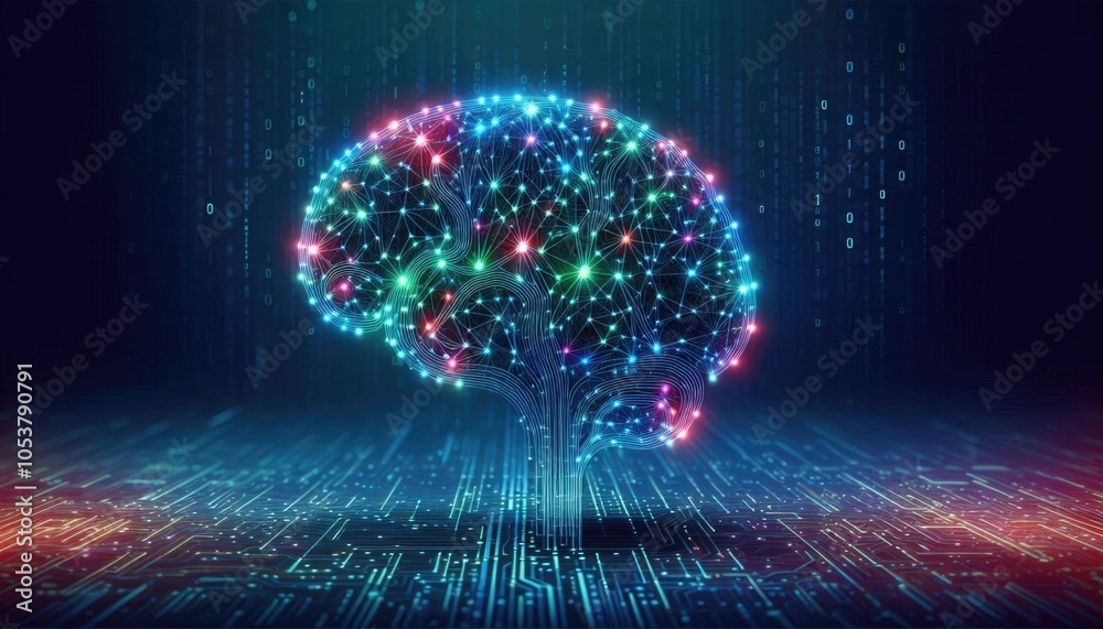 High-Quality Abstract Visuals Representing Machine Learning and Neural Networks - Futuristic Digital Art for AI, Deep Learning, Data Processing, and Advanced Technology Concepts