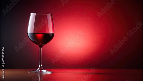 Red wine glass on background