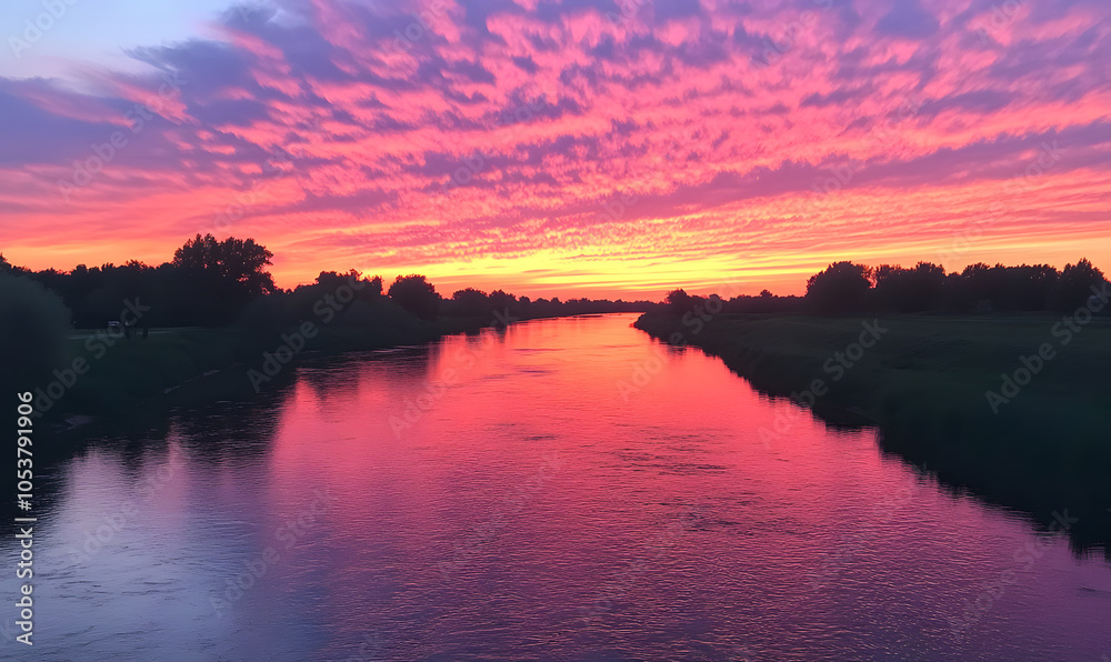 Fototapeta premium Spectacular Nature and Scenic Wonders: Golden Hour Sunsets, Lush Forests, Tranquil Beaches, and Vibrant Fields of Flowers in Stunning Views