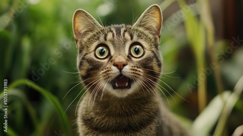 Wallpaper Mural Playful feline displaying a look of surprise Torontodigital.ca