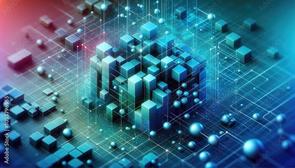 High-Quality Abstract Visuals Representing Machine Learning and Neural Networks - Futuristic Digital Art for AI, Deep Learning, Data Processing, and Advanced Technology Concepts