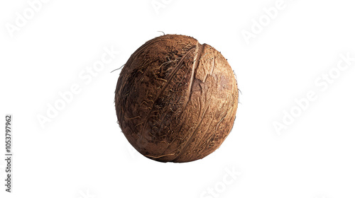 Coconut isolated on transparent background, PNG 