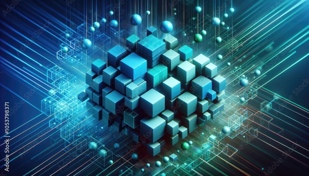High-Quality Abstract Visuals Representing Machine Learning and Neural Networks - Futuristic Digital Art for AI, Deep Learning, Data Processing, and Advanced Technology Concepts
