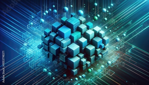 High-Quality Abstract Visuals Representing Machine Learning and Neural Networks - Futuristic Digital Art for AI, Deep Learning, Data Processing, and Advanced Technology Concepts