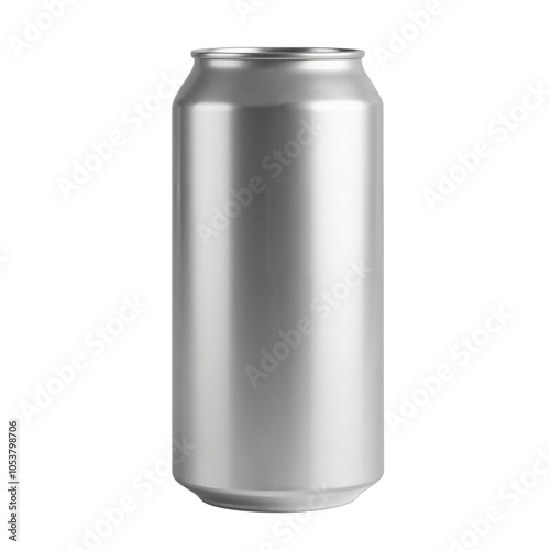 A blank metallic and plastic containers including cans bottles isolated on a white background