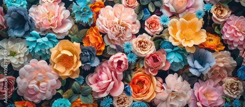 Colorful Artificial Flowers Forbackground Use