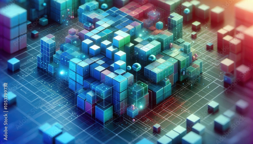 High-Quality Abstract Visuals Representing Machine Learning and Neural Networks - Futuristic Digital Art for AI, Deep Learning, Data Processing, and Advanced Technology Concepts