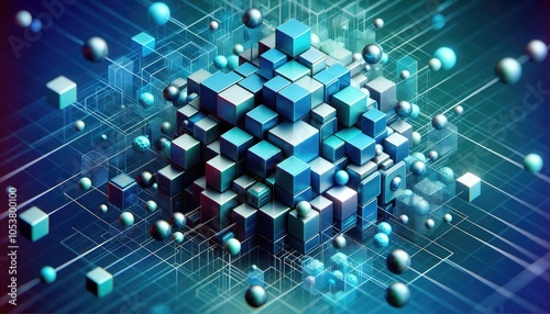 Obraz na płótnie High-Quality Abstract Visuals Representing Machine Learning and Neural Networks - Futuristic Digital Art for AI, Deep Learning, Data Processing, and Advanced Technology Concepts w salonie