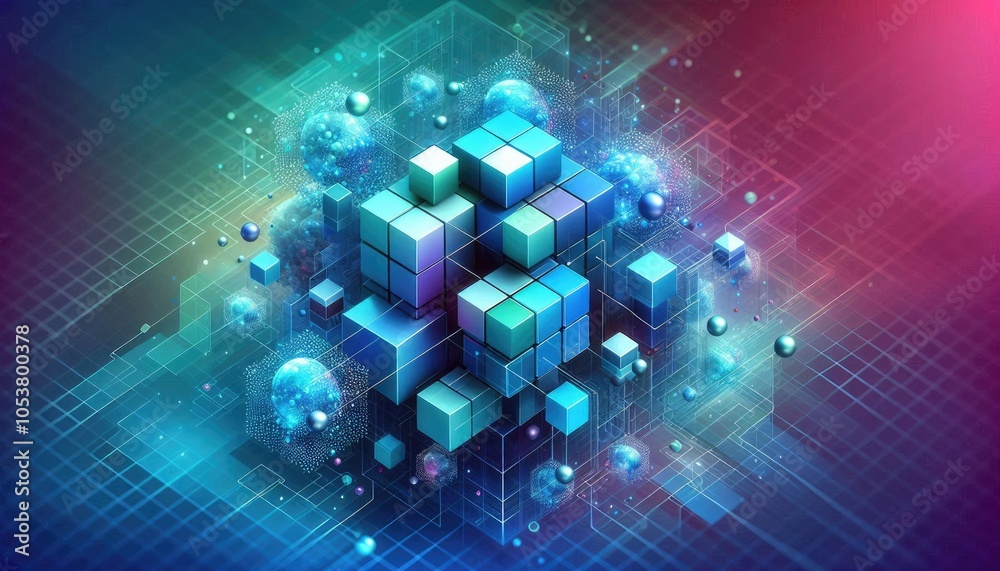 High-Quality Abstract Visuals Representing Machine Learning and Neural Networks - Futuristic Digital Art for AI, Deep Learning, Data Processing, and Advanced Technology Concepts