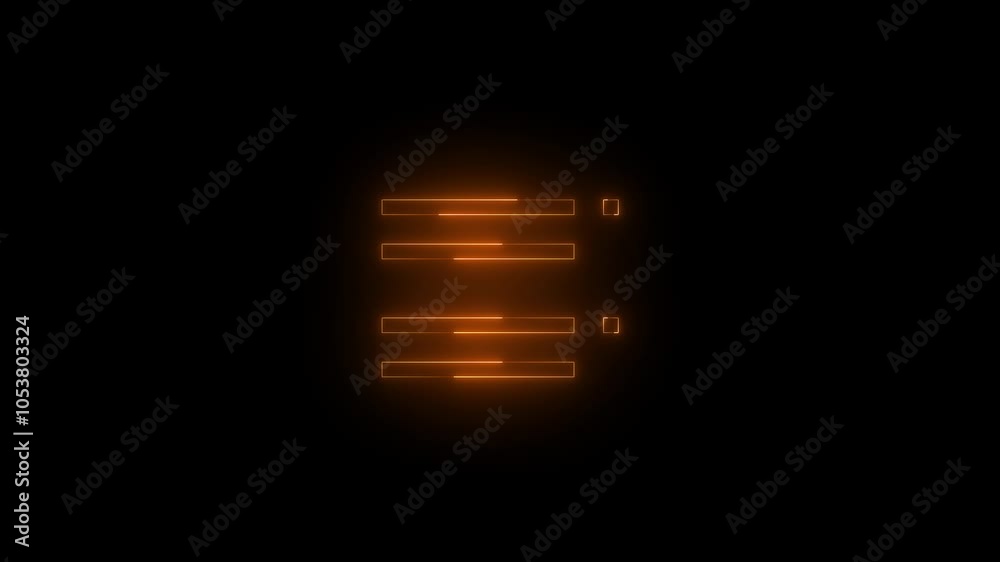 Neon show results mirrored icon glowing black background animation Neon show results mirrored icon glowing black background animation