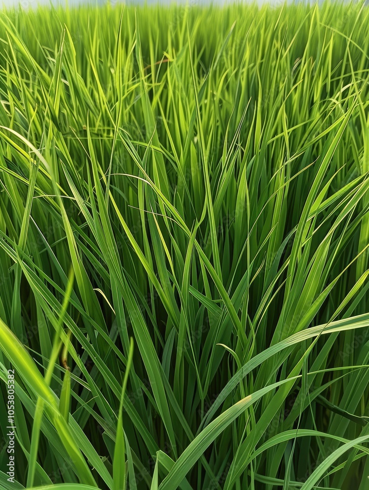 Long green grasses, a lush green background, close up shot. Long green grasses, a lush green background, close up shot.