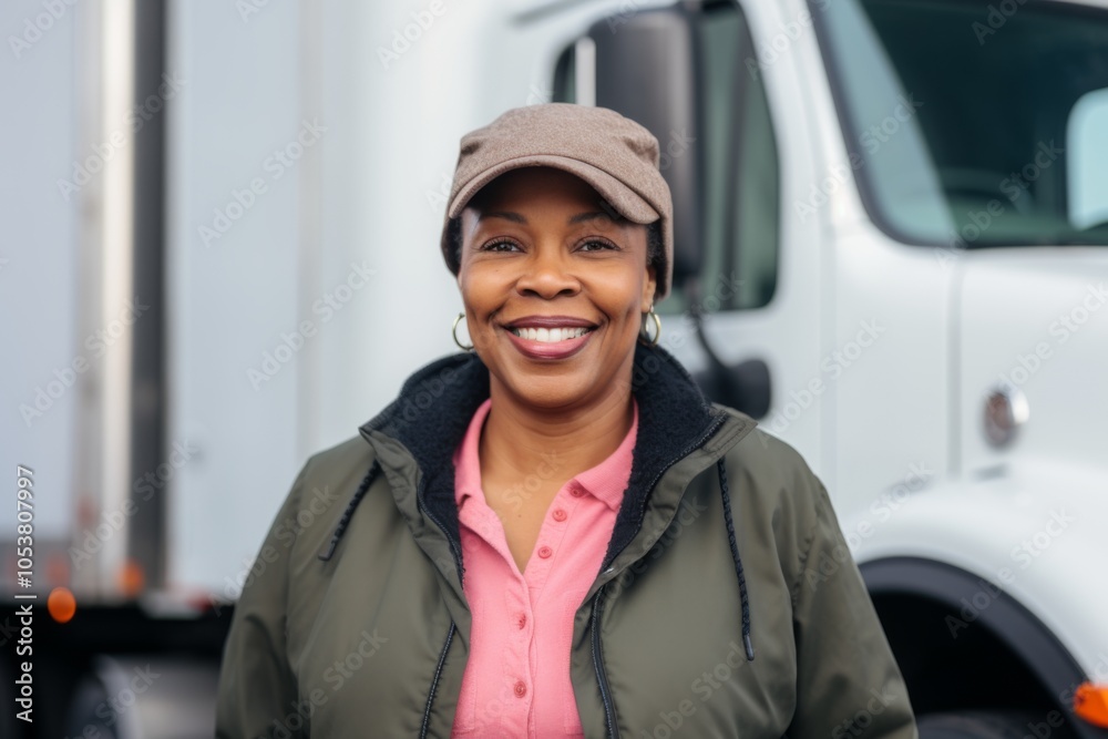 Portrait of a confident body positive female truck driver Portrait of a confident body positive female truck driver