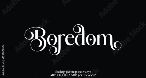 Elegant luxury decorative display font vector. Typography elegant classic serif fonts and number decorative vintage retro logos branding. vector illustration

