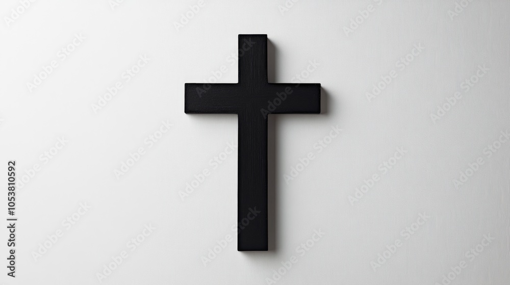 Minimalist Black Cross on White Background A Symbol of Faith and Simplicity Minimalist Black Cross on White Background A Symbol of Faith and Simplicity