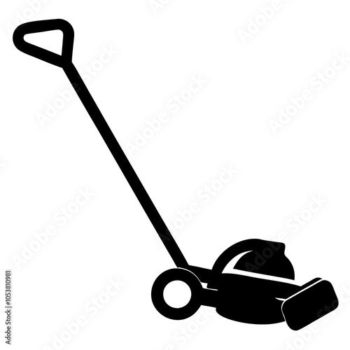 Grass Trimmer Silhouette Art Vector.