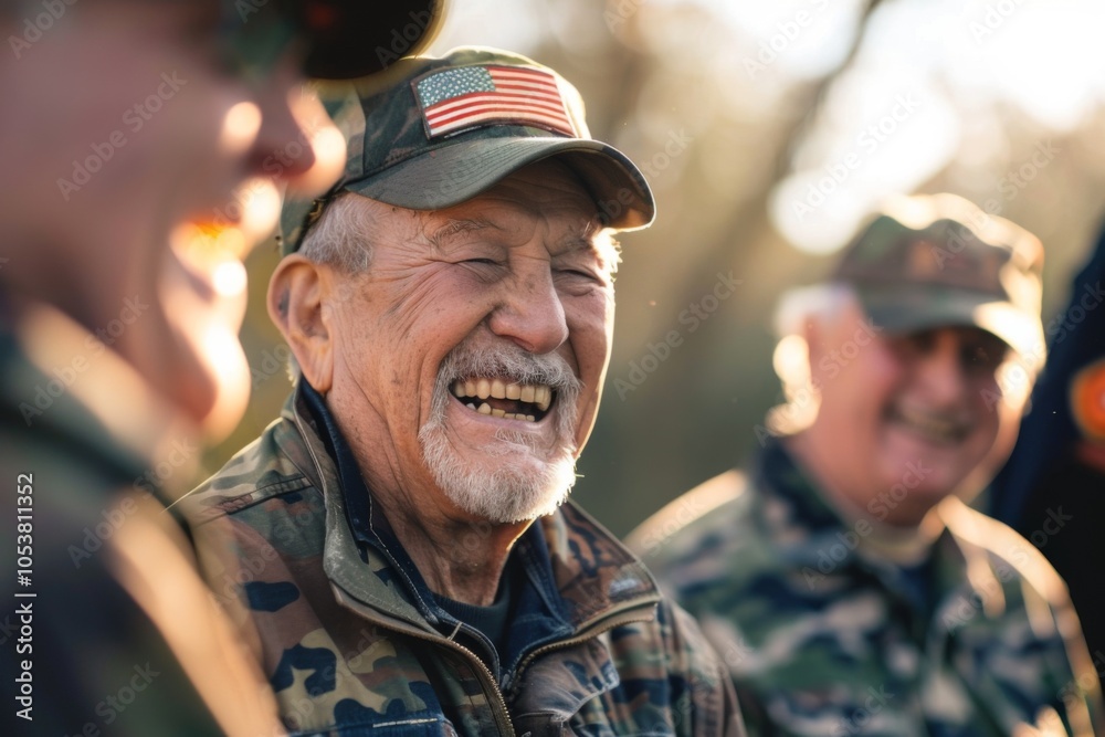 A group of veterans sharing a laugh and camaraderie