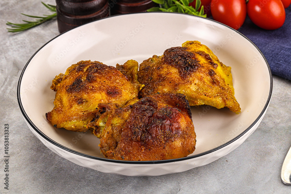 Roasted chicken thighs with spices Roasted chicken thighs with spices