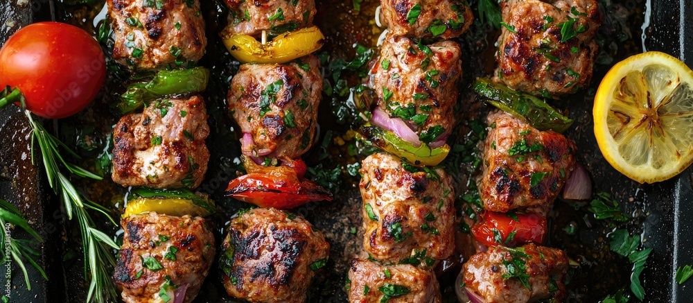 Lula Kebab In Mediterranean Cuisine With Fresh Herbs Lula Kebab In Mediterranean Cuisine With Fresh Herbs