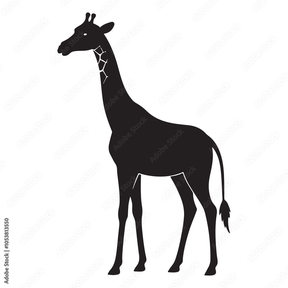 Obraz premium Giraffe silhouette vector illustration art