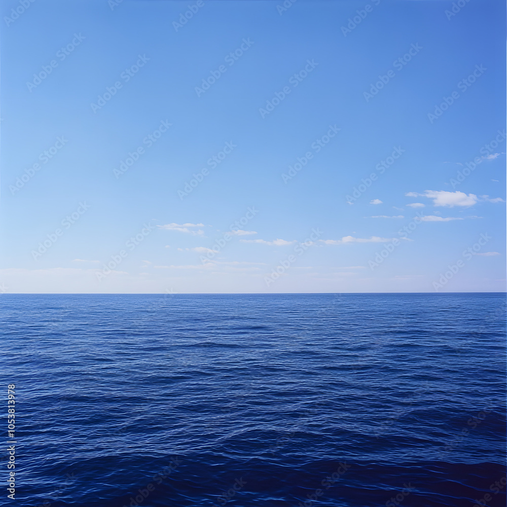 Obraz premium a flat blue ocean, a flat ocean