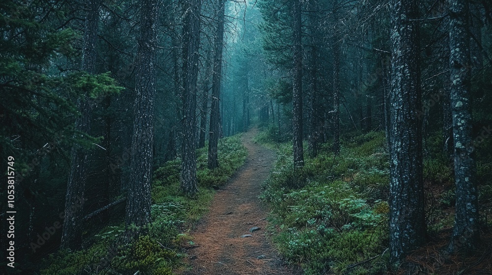 Fototapeta premium Hidden Trails In Between Trees