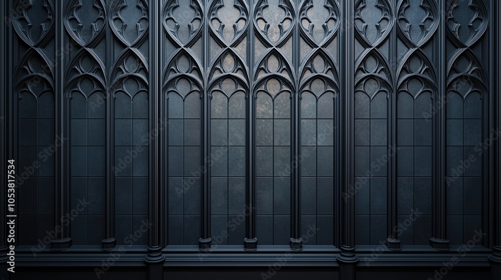 Naklejka premium Elegant Gothic Architecture Wall Design