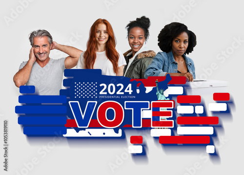 people voting and the word ...