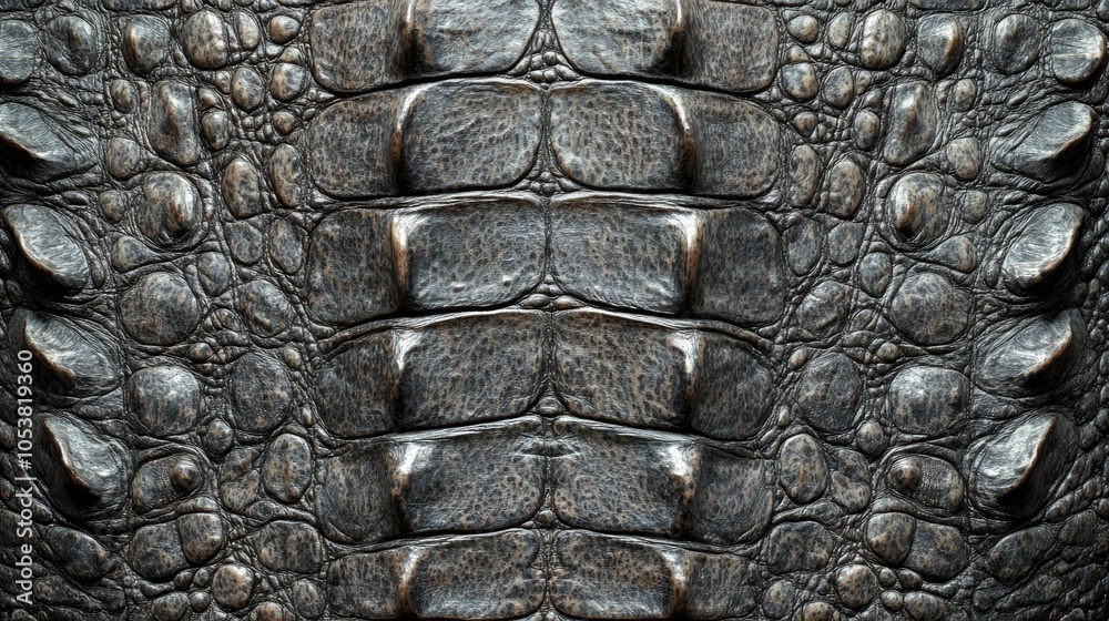 Close up view of alligator skin showcasing the intricate texture characteristic of this crocodilian species from the Alligator genus Close up view of alligator skin showcasing the intricate texture characteristic of this crocodilian species from the Alligator genus