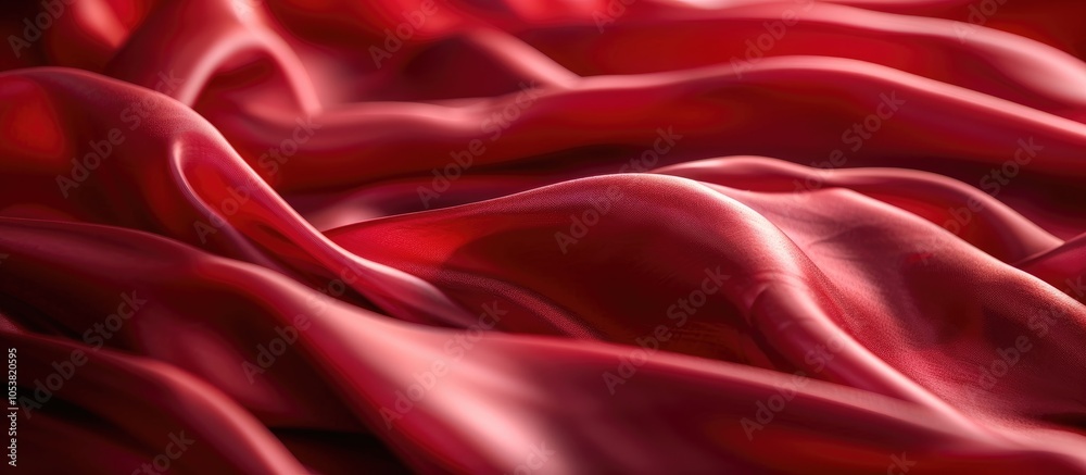 Obraz premium Silk Fabric Ruby Red The Photo Is Intended For Interior Imitation Of Fashion Designer Marketing Architecture Sketch Layout Entourage