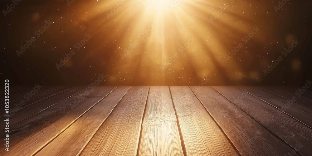 Golden sunlight illuminates wooden floorboards, casting a peaceful and warm ambiance in the room's atmosphere. Golden sunlight illuminates wooden floorboards, casting a peaceful and warm ambiance in the room's atmosphere.