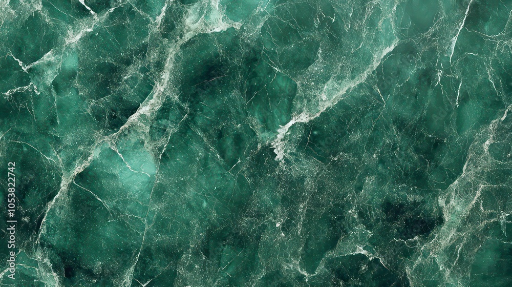 Obraz premium A close-up view of green marble with intricate veins and textures.