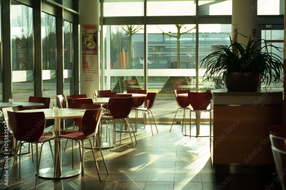 Fototapeta premium Interior of a modern empty cafe