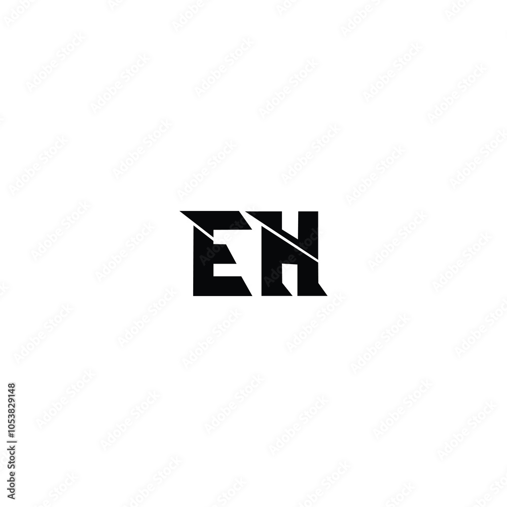 Obraz premium EH monogram logo design letter text name symbol monochrome logotype alphabet character simple logo
