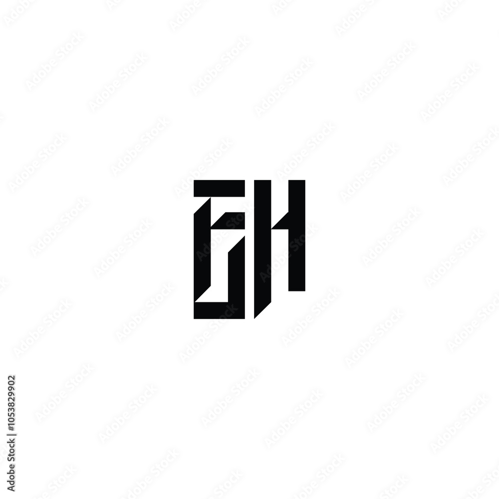 Obraz premium EH monogram logo design letter text name symbol monochrome logotype alphabet character simple logo