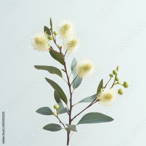 fully bloomed australian backhousia citriodora (lemon myrtly) plant in natural australian environment