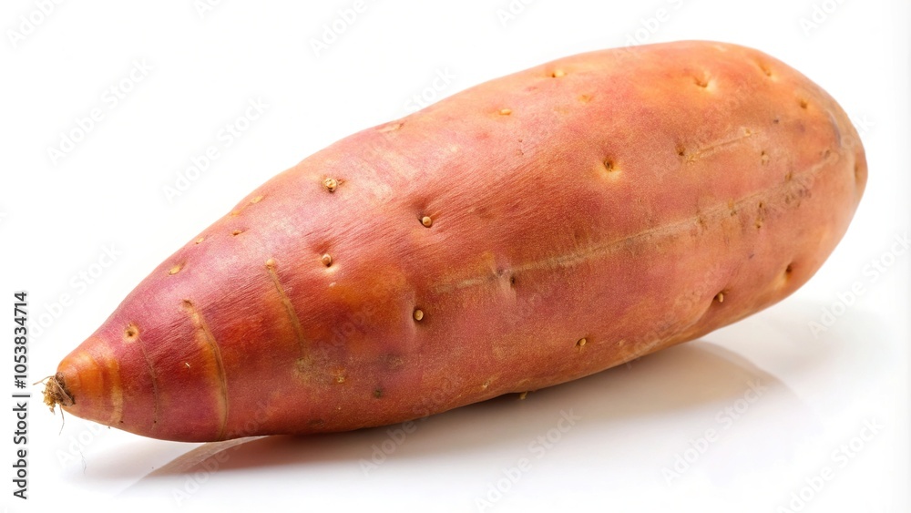 Reflected sweet potato isolated on white background Reflected sweet potato isolated on white background