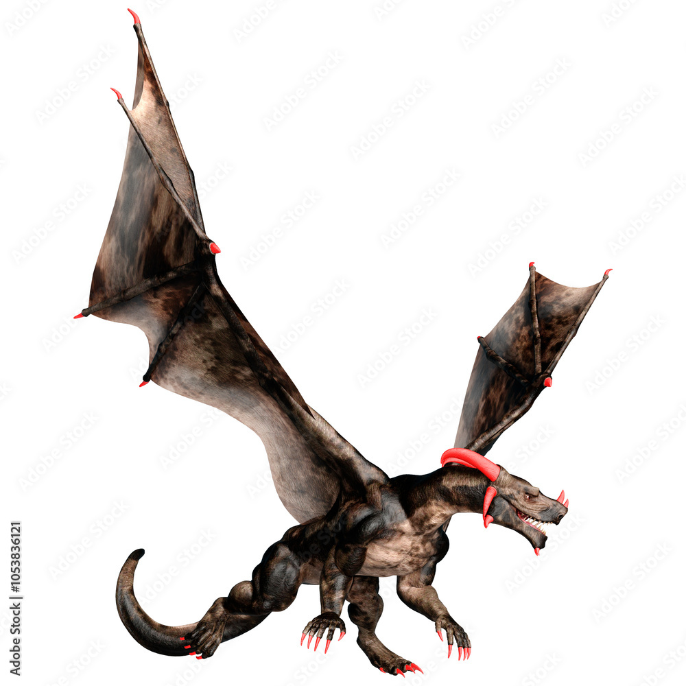Fototapeta premium 3D Rendering Fairy Tale Dragon on White