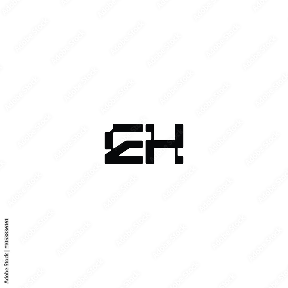 Obraz premium EH monogram logo design letter text name symbol monochrome logotype alphabet character simple logo