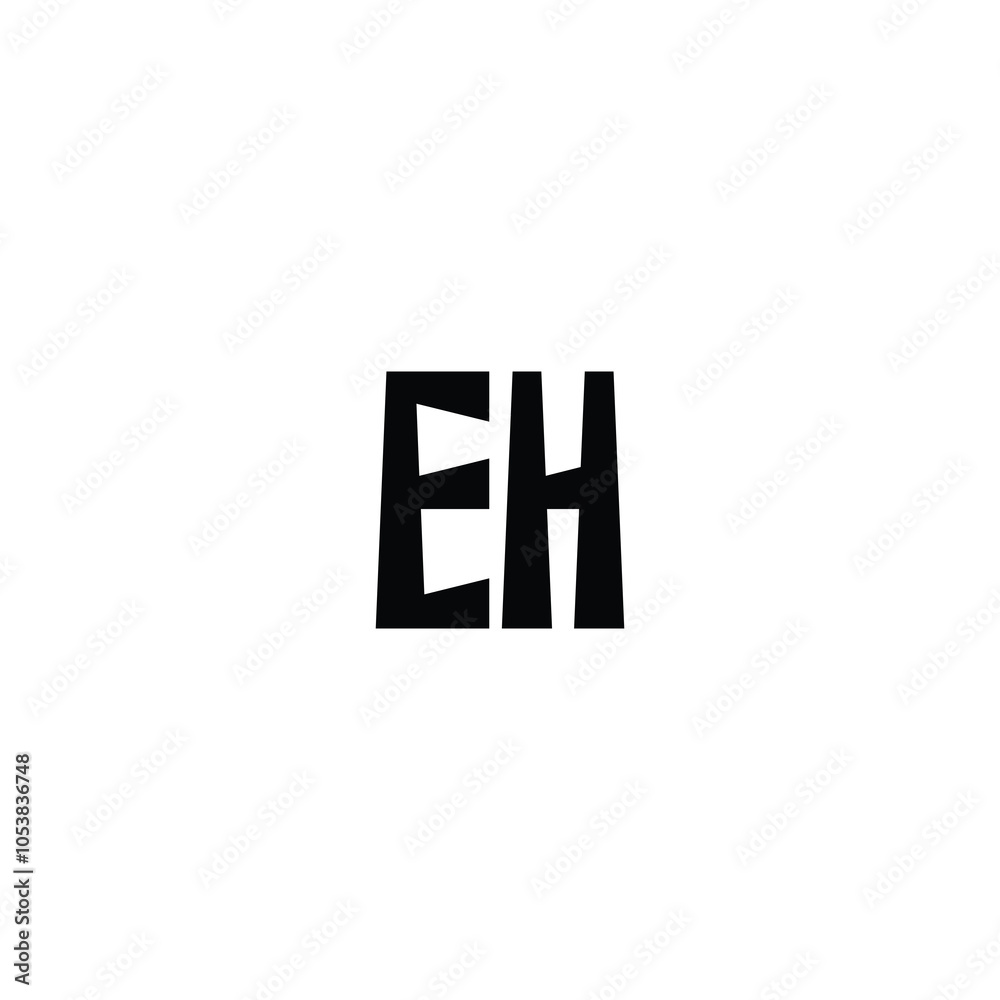 Fototapeta premium EH monogram logo design letter text name symbol monochrome logotype alphabet character simple logo